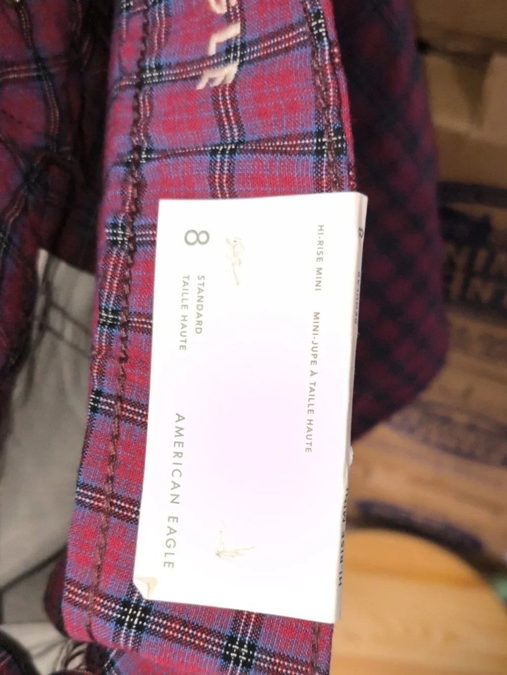 American Eagle Hi-Rise Mini Plaid Skirt Regular High Rise Size 8 New